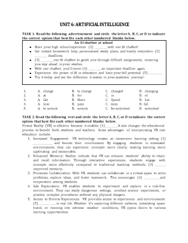 Bài tập bổ trợ thi tốt nghiệp THPT môn Tiếng Anh - Unit 6: Artificial intelligence (Có đáp án)