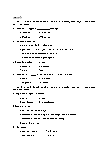Bài tập bổ trợ Tiếng Anh Lớp 9 Global Success - Unit 10 - Phần: Listening (Có file nghe và đáp án)