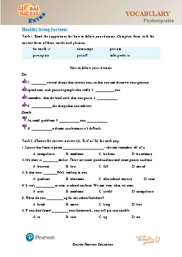 Bài tập bổ trợ Tiếng Anh Lớp 9 Global Success - Unit 3 - Phần: Vocabulary (Có đáp án)