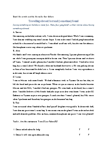 Bài tập bổ trợ Tiếng Anh Lớp 9 Global Success - Unit 8 - Phần: Reading (Có đáp án)