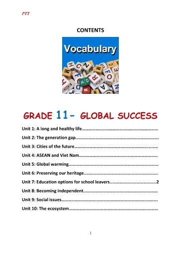 Bài tập bổ trợ từ vựng Tiếng Anh Lớp 11 Global Success - Unit 7: Education options for school leavers