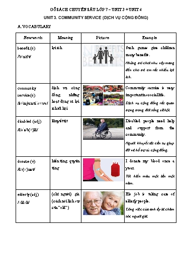 Bài tập chuyên sâu về ngữ pháp Tiếng Anh Lớp 7 Global Success - Unit 3: Community service (Có đáp án)
