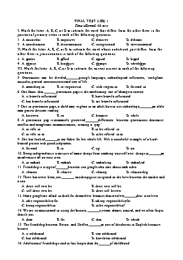 Bài tập nâng cao Tiếng Anh Lớp 11 Global Success - Kiểm tra cuối kì 2 (Có đáp án)