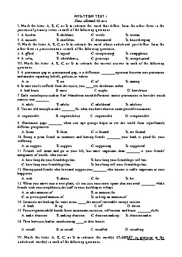 Bài tập nâng cao Tiếng Anh Lớp 11 Global Success - Kiểm tra giữa kì 1 (Có đáp án)