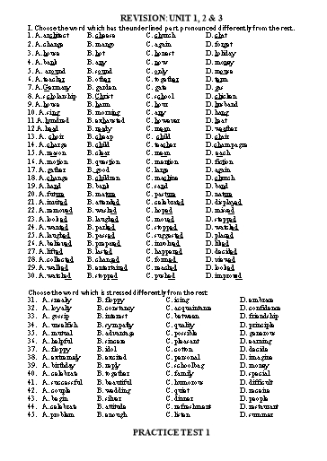 Bài tập nâng cao Tiếng Anh Lớp 11 Global Success - Review: Unit 1+2+3 (Có đáp án)