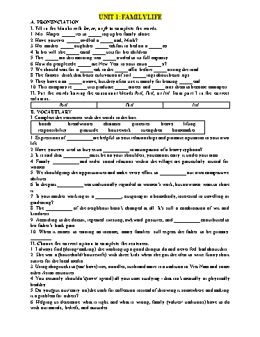 Bài tập thực hành Tiếng Anh Lớp 10 Global Success - Unit 1: Family life (Có đáp án) Bài tập thực hành Tiếng Anh Lớp 10 Global Success - Unit 1: Family life (Có đáp án)