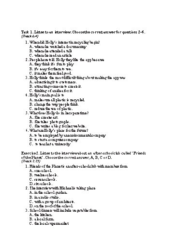Bài tập Tiếng Anh Lớp 10 Global Success - Unit 2 - Listening (Có đáp án)