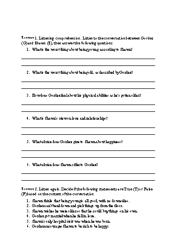Bài tập Tiếng Anh Lớp 11 Global Success - Unit 2 - Phần: Listening (Có đáp án)