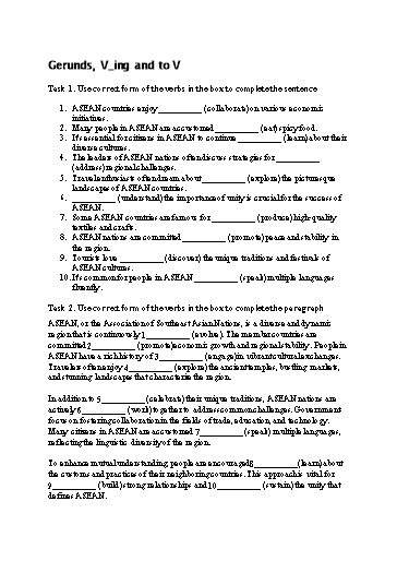 Bài tập Tiếng Anh Lớp 11 Global Success - Unit 4 - Phần: Grammar (Có đáp án)
