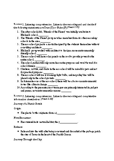 Bài tập Tiếng Anh Lớp 11 Global Success - Unit 5 - Phần: Listening (Có đáp án)