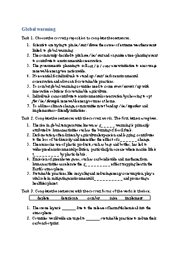 Bài tập Tiếng Anh Lớp 11 Global Success - Unit 5 - Phần: Vocabulary (Có đáp án)