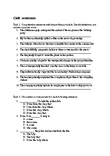 Bài tập Tiếng Anh Lớp 11 Global Success - Unit 8 - Phần: Grammar (Có đáp án)