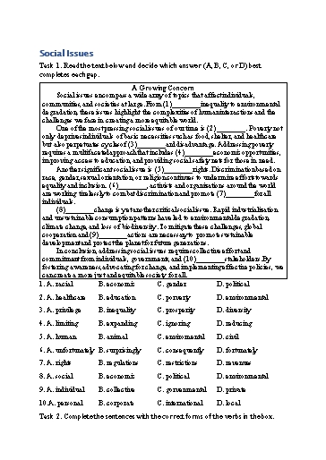 Bài tập Tiếng Anh Lớp 11 Global Success - Unit 9 - Phần: Vocabulary (Có đáp án)