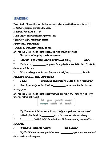 Bài tập Tiếng Anh Lớp 12 Global Success Extra - Unit 10 - Phần: Vocabulary (Có đáp án)