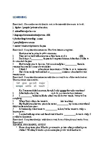 Bài tập Tiếng Anh Lớp 12 Global Success - Unit 10 - Phần: Vocabulary (Có đáp án)