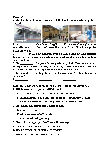 Bài tập Tiếng Anh Lớp 12 Global Success - Unit 4 - Phần: Listening (Có file nghe và đáp án)
