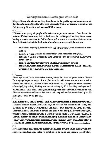 Bài tập Tiếng Anh Lớp 12 Global Success - Unit 5 - Phần: Reading (Có đáp án)