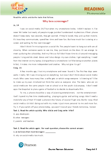 Bài tập Tiếng Anh Lớp 9 Global Success - Unit 11 - Phần: Reading (Có đáp án)