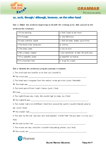 Bài tập Tiếng Anh Lớp 9 Global Success - Unit 12 - Phần: Grammar (Có đáp án)