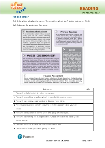 Bài tập Tiếng Anh Lớp 9 Global Success - Unit 12 - Phần: Reading (Có đáp án)