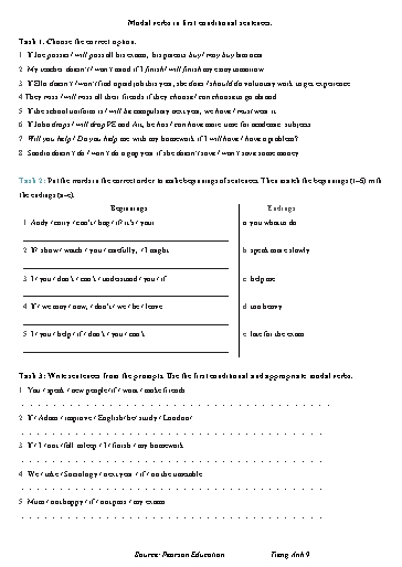 Bài tập Tiếng Anh Lớp 9 Global Success - Unit 3 - Phần: Grammar (Có đáp án)