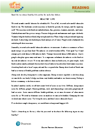 Bài tập Tiếng Anh Lớp 9 Global Success - Unit 3 - Phần: Reading (Có đáp án)