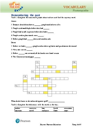Bài tập Tiếng Anh Lớp 9 Global Success - Unit 4 - Phần: Vocabulary (Có đáp án)
