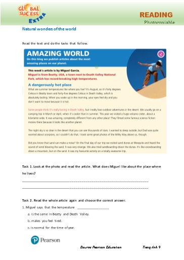 Bài tập Tiếng Anh Lớp 9 Global Success - Unit 7 - Phần: Reading (Có đáp án)