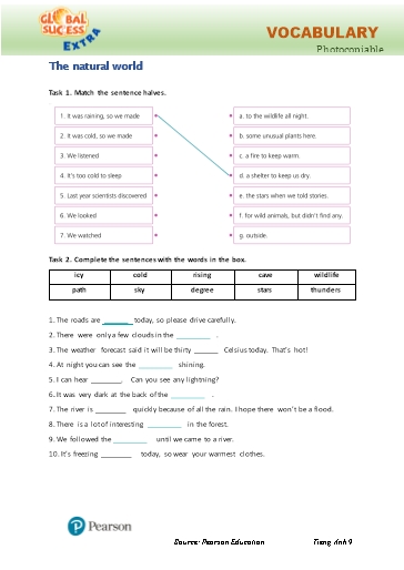 Bài tập Tiếng Anh Lớp 9 Global Success - Unit 7 - Phần: Vocabulary (Có đáp án)