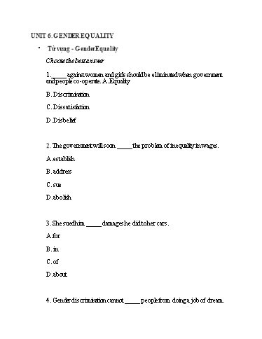 Bài tập trắc nghiệm Tiếng Anh Lớp 10 Global Success (Có đáp án)