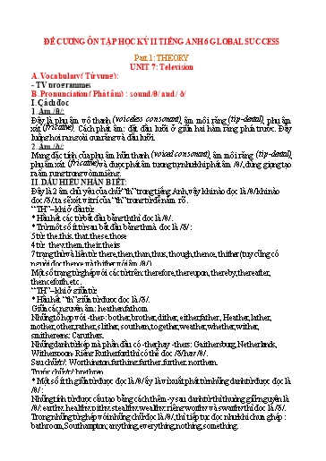 Đề cương ôn tập học kì 2 Tiếng Anh Khối 6 Global Success Đề cương ôn tập học kì 2 Tiếng Anh Khối 6 Global Success