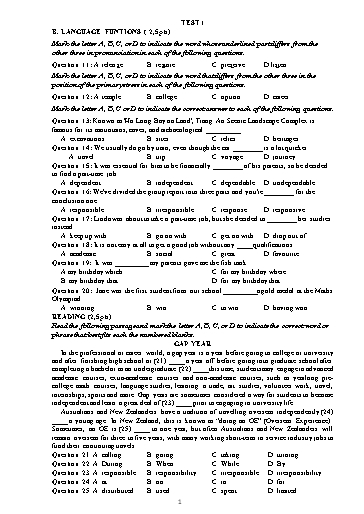 Đề cương ôn thi giữa học kì 2 Tiếng Anh Lớp 11 Global Success