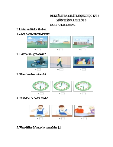 Đề kiểm tra chất lượng học kì 2 Tiếng Anh Lớp 6 Global Success - Đề 1 (Có đáp án) Đề kiểm tra chất lượng học kì 2 Tiếng Anh Lớp 6 Global Success - Đề 1 (Có đáp án)