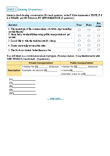 Đề luyện nghe học kì 2 Tiếng Anh Lớp 7 Global Success - Đề 14 (Có file nghe và đáp án)