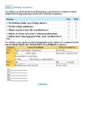 Đề luyện nghe học kì 2 Tiếng Anh Lớp 7 Global Success - Đề 18 (Có file nghe và đáp án)