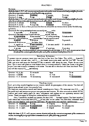 Đề luyện tập Tiếng Anh Lớp 11 Global Success theo form 2025 - Đề 11 (Có đáp án)