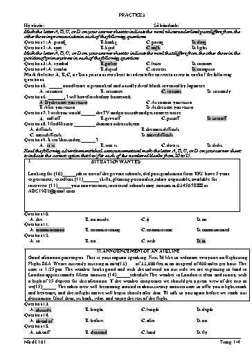 Đề luyện tập Tiếng Anh Lớp 11 Global Success theo form 2025 - Đề 3 (Có đáp án)