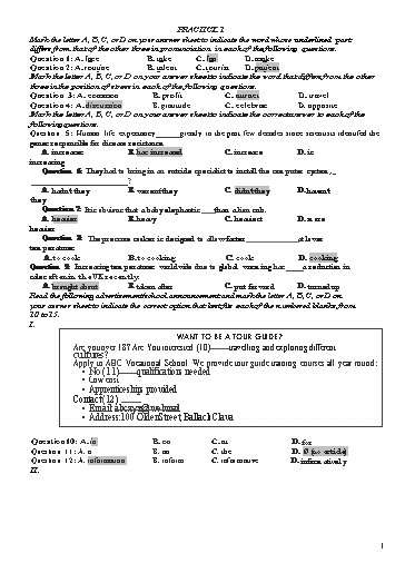 Đề luyện tập Tiếng Anh Lớp 11 Global Success theo form 2025 - Đề 1 (Có đáp án)