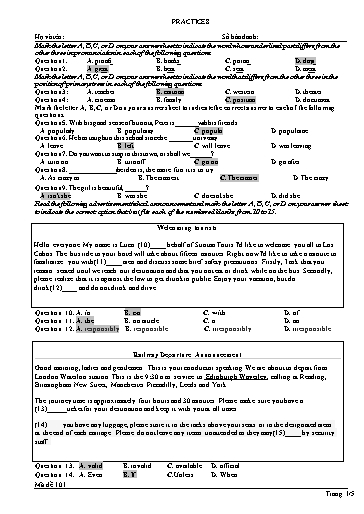 Đề luyện tập Tiếng Anh Lớp 11 Global Success theo form 2025 - Đề 8 (Có đáp án)
