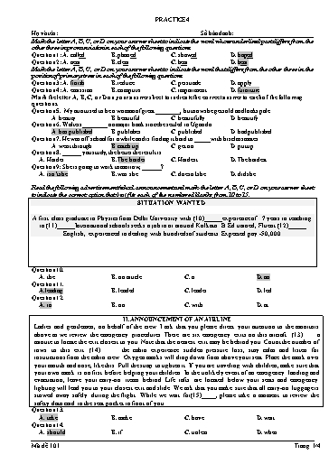 Đề luyện tập Tiếng Anh Lớp 11 Global Success theo form 2025 - Đề 4 (Có đáp án)