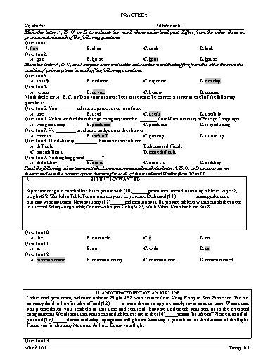 Đề luyện tập Tiếng Anh Lớp 11 Global Success theo form 2025 - Đề 2 (Có đáp án)