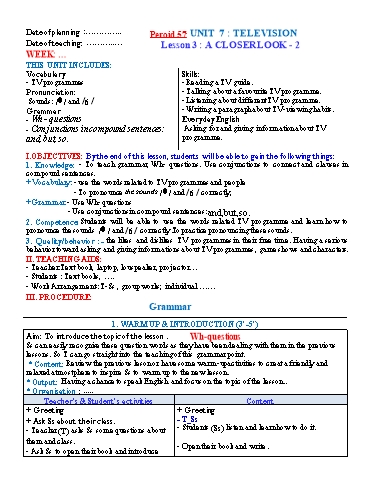 Kế hoạch bài dạy Tiếng Anh Lớp 6 Global Success theo CV5512 - Unit 7: Television - Lesson 2: A closer look 2 Kế hoạch bài dạy Tiếng Anh Lớp 6 Global Success theo CV5512 - Unit 7: Television - Lesson 2: A closer look 2