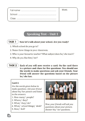 Kiểm tra Speaking Tiếng Anh Lớp 6 Global Success - Unit 1 - Năm học 2021-2022 Kiểm tra Speaking Tiếng Anh Lớp 6 Global Success - Unit 1 - Năm học 2021-2022