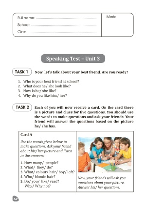 Kiểm tra Speaking Tiếng Anh Lớp 6 Global Success - Unit 3 - Năm học 2021-2022 Kiểm tra Speaking Tiếng Anh Lớp 6 Global Success - Unit 3 - Năm học 2021-2022