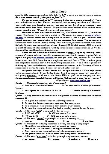 Kiểm tra Tiếng Anh Lớp 12 Global Success - Unit 2: A multicultural world - Test 3 (Có đáp án)
