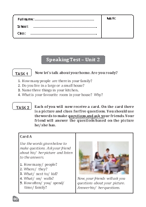Kiểm tra Tiếng Anh Lớp 6 Global Success - Phần: Speaking - Unit 2 Kiểm tra Tiếng Anh Lớp 6 Global Success - Phần: Speaking - Unit 2