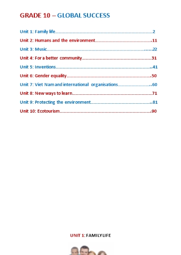 Luyện chuyên sâu từ vựng môn Tiếng Anh Lớp 10 Global Success