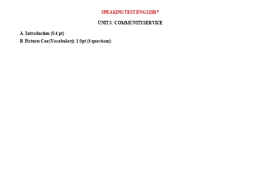 Luyện nói Tiếng Anh Lớp 7 Global Success theo unit - Unit 3