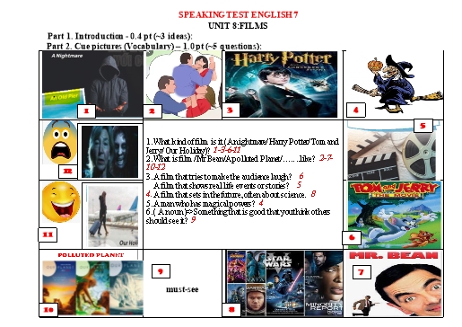 Luyện tập Speaking Tiếng Anh Lớp 7 Global Success - Unit 8: Films
