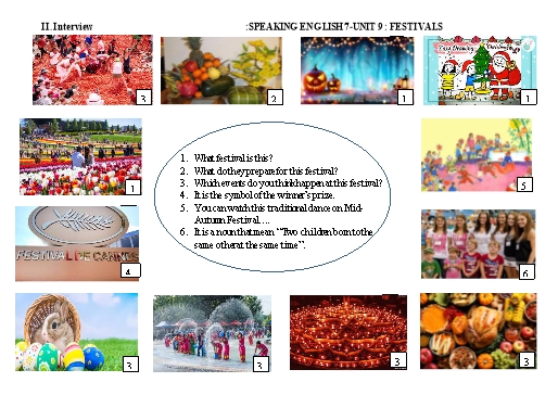 Luyện tập Speaking Tiếng Anh Lớp 7 Global Success - Unit 9: Festivals around the world